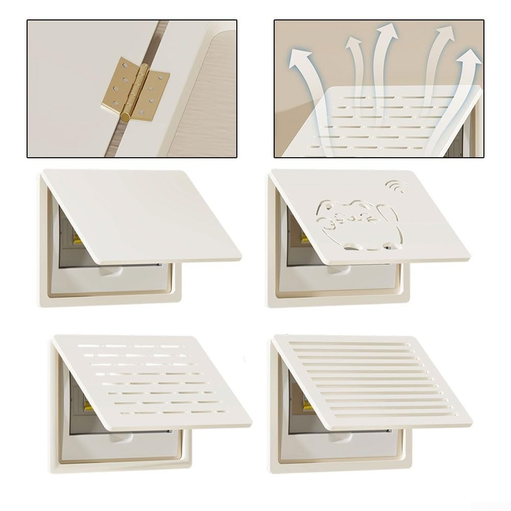 Caja de distribución de contador eléctrico 45X35 cm de plástico decorativo de madera para contador eléctrico y multimedia, cajas de corriente débil con tapa abatible, diseño de fácil acceso