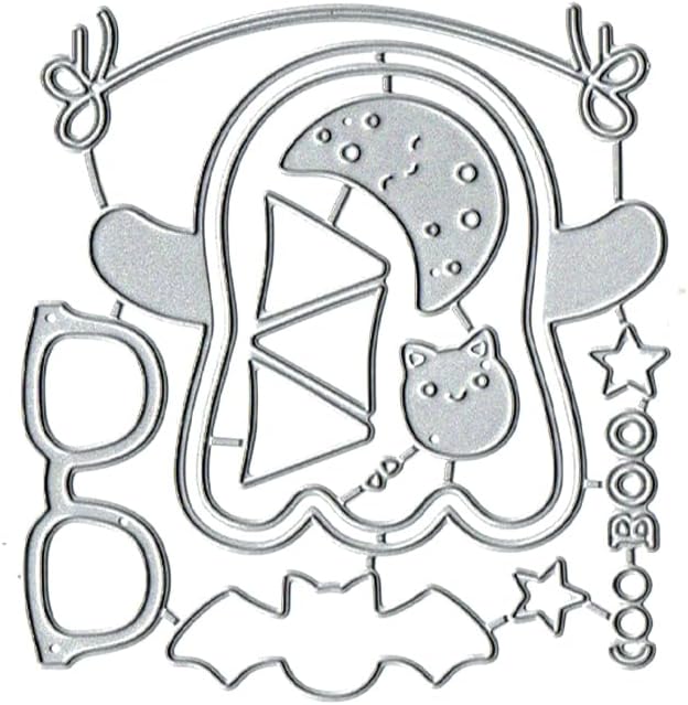 Halloween Boo Dies Metal Die Cuts, Cute Ghost Cutting Dies Cut Stencils for DIY Scrapbooking Cards Photo Album Decorative Embossing Paper Dies for Scrapbooking Card Making