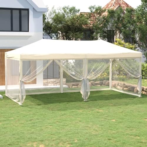 Sophrelle Carpa para Fiestas Plegable con Paredes Laterales Crema 3x6 m Crema,93550