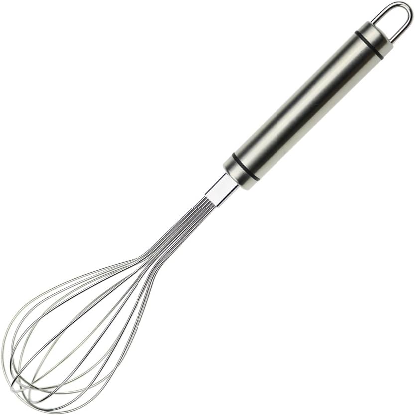 Balloon Wire Whisk Stainless Steel Kitchen Whisk Stainless Steel 6 Wire Whisk for Blending, Whisking, Beating, Stirring, 12 inch (304 Stainless Steel)