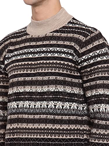 Image of Style Quotient Men Black & White Striped Pullover Sweater