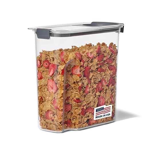 Rubbermaid Brilliance Cereal Food Storage Container with Flip Top Spout, Dishwasher Safe, Clear