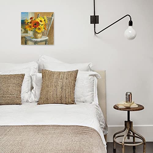 Toile salle de bain tournesol : la solution déco murale facile - 6