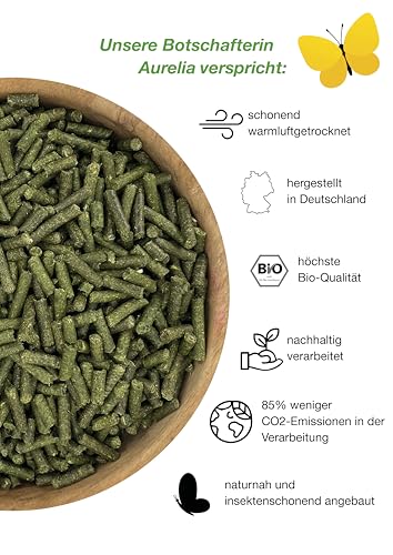 Löwenzahn Bio, Unterstützung bei Hufrehe, WiesenGold Bio Löwenzahn Pellets (750g) – natürliche Kräuter zur Unterstützung von Leber- und Niere bei Tieren, aus naturnahem Bio-Anbau, staubfrei