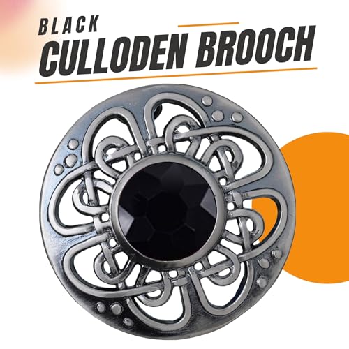 Elegant Culloden Plaid Brooch – Scottish Kilt Fly Plaid Brooch Intricate Celtic Knot in Pewter with Gemstone 3-Inch Diameter – Ideal for Scottish Kilts & Formal Wear2