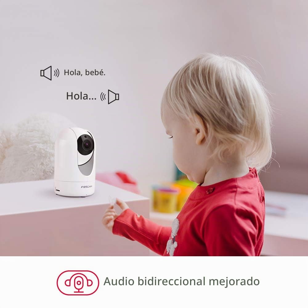Foscam R4M - Cámara de vigilancia (Super HD IP, WiFi, Doble Banda, con 4 MP y 10 m de visión Nocturna, WiFi, con detección de Movimiento, cámara de Audio de 2 vías con Ranura para Tarjeta microSD)
