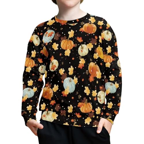 Mumeson Girls Boys Long Sleeve Pullover Crew Neck Loose Activewear Novelty Print Daily Travel Outfit4