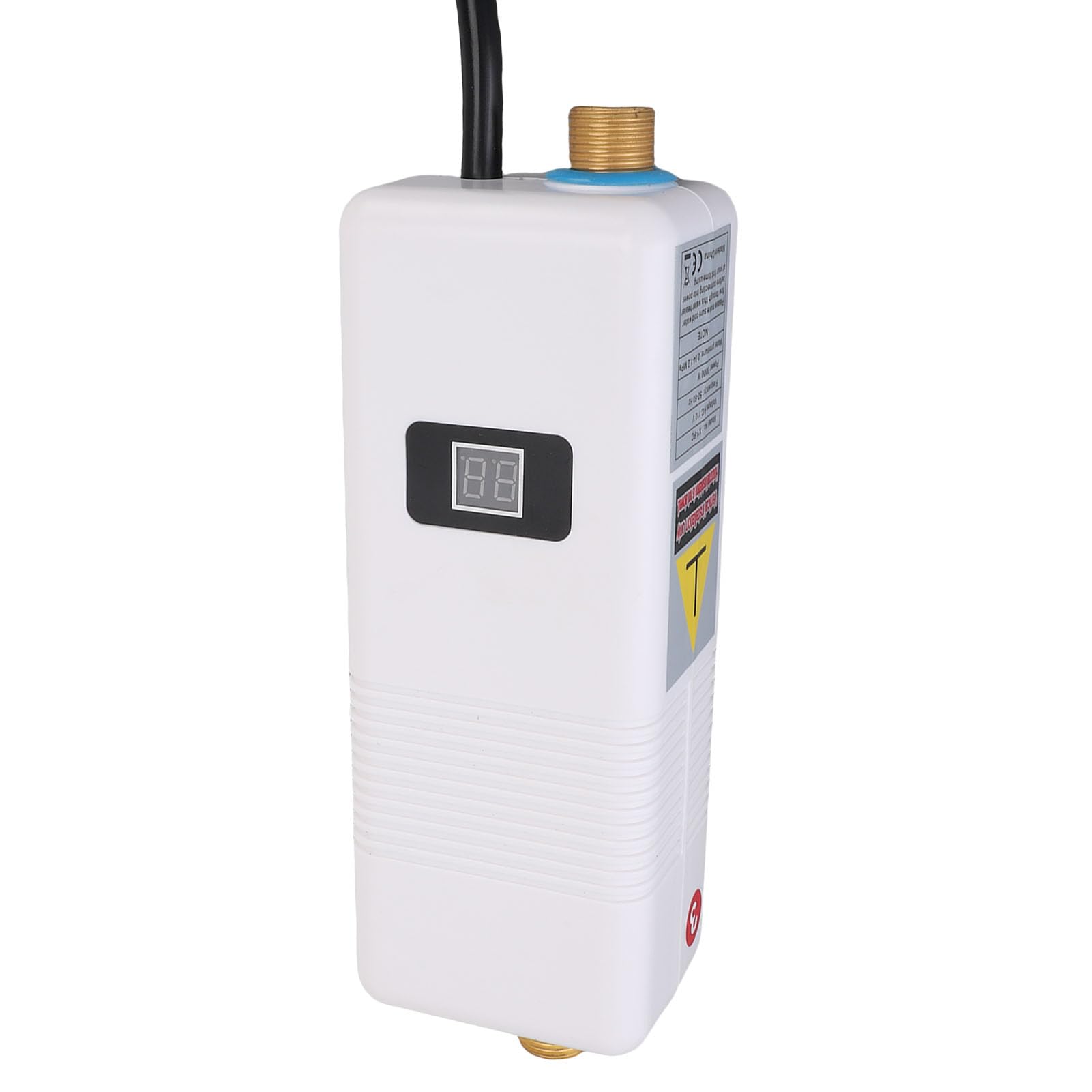 Luocute Natychmiastowy Podgrzewacz Ciepłej Wody, Elektryczny Mini Podgrzewacz Wody o Mocy 3000w, Bezzwożone z Cyfrowym Wyświetlaczem, Elektryczne Przenośne Podataki na wodę (Wtyczka UE 220V)