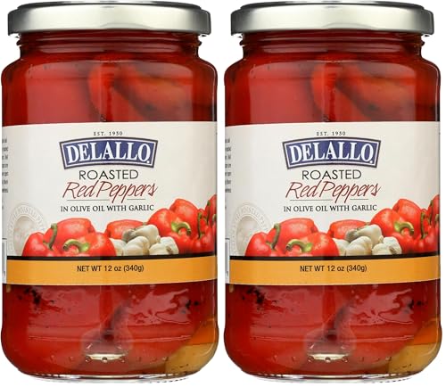 DeLallo Pepper Red Roasted Garlic, 12 Oz (Pack of 2)