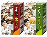 Damtuh Korean Traditional SSanghwa Tea Plus 15g x 50 Sticks + Ginger Tea Plus 15g 50 Sticks