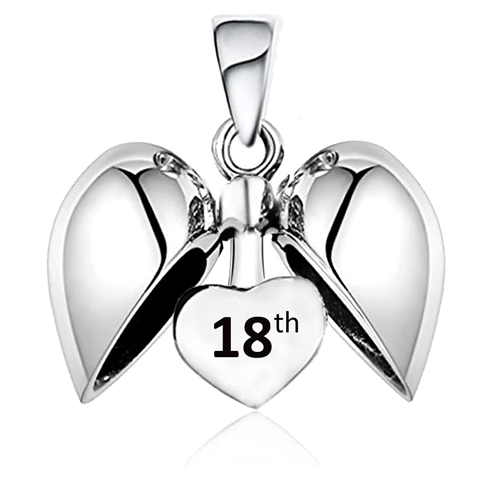 LSDesigns16, 18, 21, 30, 40, 50, 60 Heart Charm 925 Sterling Silver - Gift boxed, Sterling Silver, Cubic Zirconia