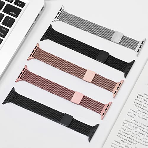 Image of for Apple Watch Band Series Ultra SE 8 7 6 5 4 3 2 1 38mm 40mm 41mm 42mm 44mm 45mm 49mm, Stainless Steel Slim & Thin Mesh Magnetic Clasp Strap Women and Girl Replacement Band for iWatch