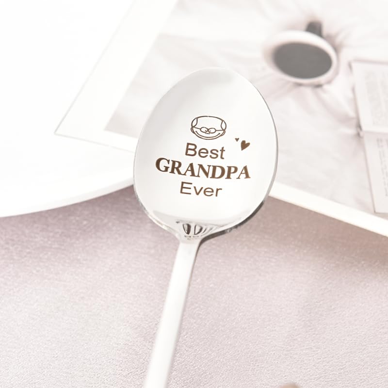 Set Di 2 Cucchiai Incisi Per Nonni - 'Best Grandfather' E 'Best Grandmother' - Regalo Personalizzato Da Nipoti Per Compleanno, Natale, Festa Dei Nonni