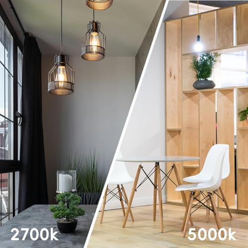 Image of Jensense Edison Bulbs E26 LED Bulb 60 Watt Equivalent, Vintage LED Light Bulbs CRI90+ ST19, Dimmable Clear Light Bulbs (2700K Warm White, 7watt-48 Pack)