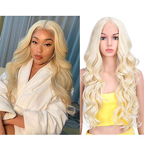 NOBLE Easy-360 Lace Wigs for Women 29" Long Wavy 13x4 Lace Frontal Wigs Free Part High-quality Heat Resistant Synthetic Lace Front Wigs for Party and Daily Use (Noble Blonde Wigs, 29 Inch)
