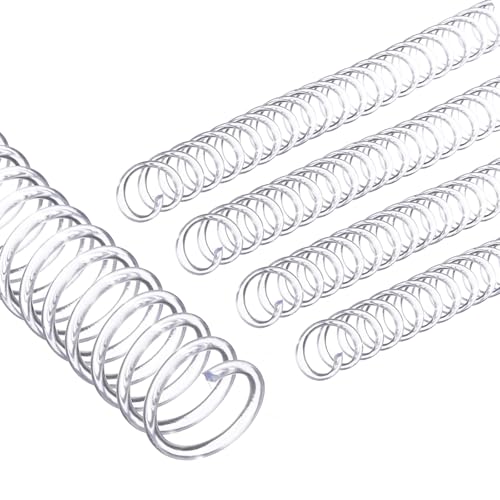 PATIKIL 13mm(1/2) Plastic Spiral Binding Coils 20 Pcs Binding Spirals 105 Sheet Capacity 4:1 Pitch Binding Spirals for Binding Paper Sheets Transparent