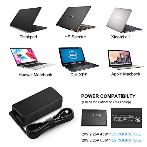 USB-C-Laptop-Charger-65W-45W-for-Lenovo-Chromebook-100e-300e-500e-C330-S330-ThinkPad-T480-T480s-T580-T580s-E480-E580-Yoga-A485-T490S-T590-C930-C940-13-IdeaPad-730s-AC-Adapter-Power-Supply