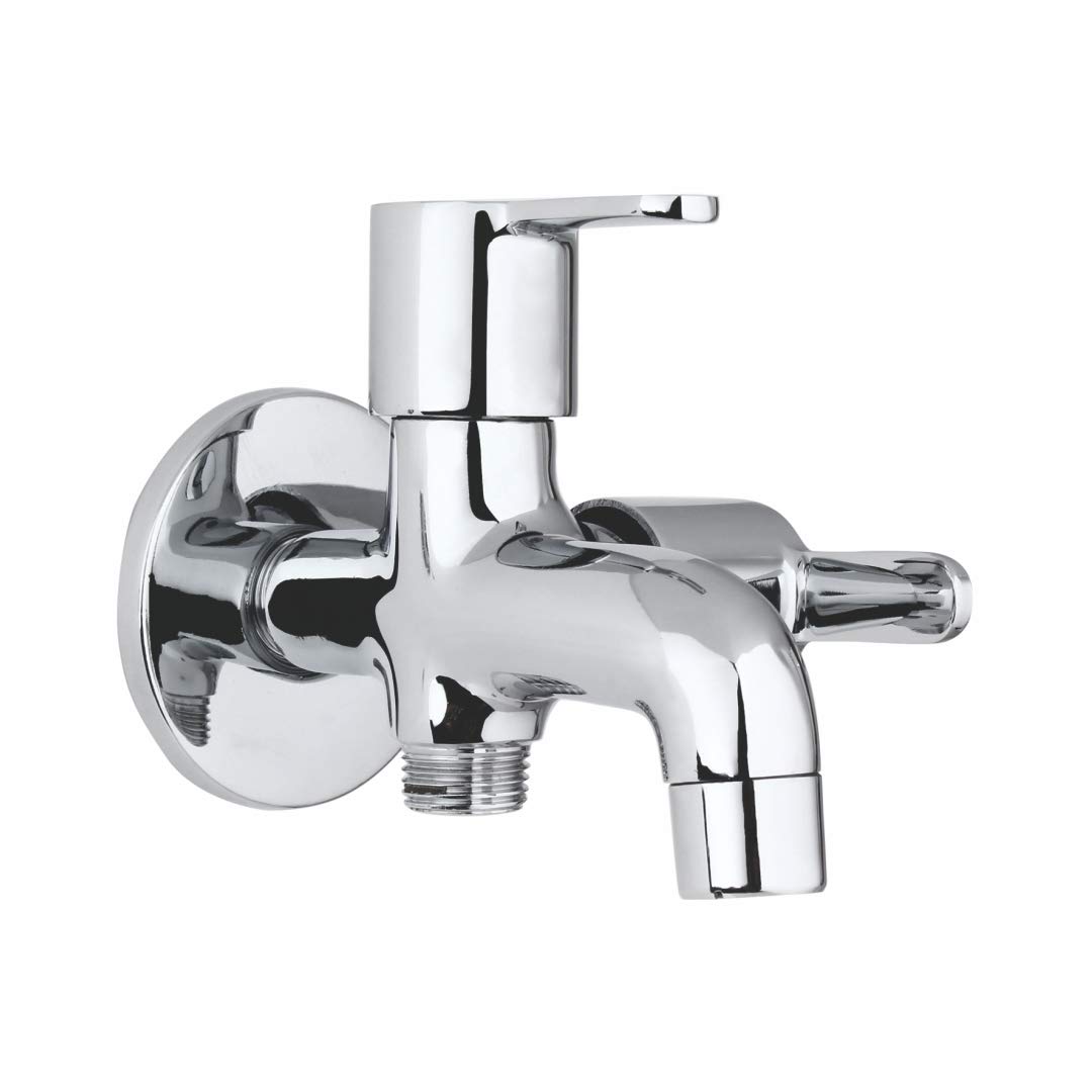 WaterLabs 2 in 1 Bib Tap with Wall Flange | Pure Brass | 7 Year Warranty | (Fusion)