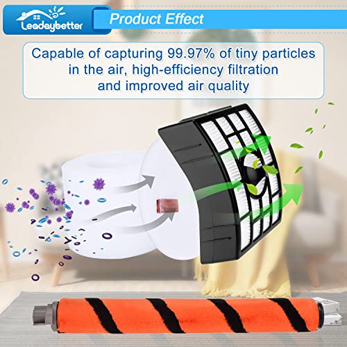 Vacuum Filter Replacement For Shark Apex Duoclean Lift-Away Ax950 Ax951 Az1002 Az1000 Az1000W, 2 Hepa Filters, 4 Foam & Felt Filters, 1 Brush Roll, Compare To Part # Xff650 & Xhf650 & 1173Ft950 #TOP4