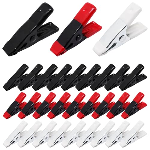 Image of 30Pcs 2 Inch Spring Clamps Metal Small Clamps Mini Clamp for Crafts Woodworking Photography (Black /Red /White)