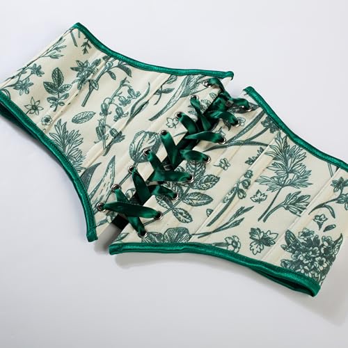 Image of Scarlet Darkness Corset Belt for Women Floral Lace Up Boned Underbust Corset Waist Belts