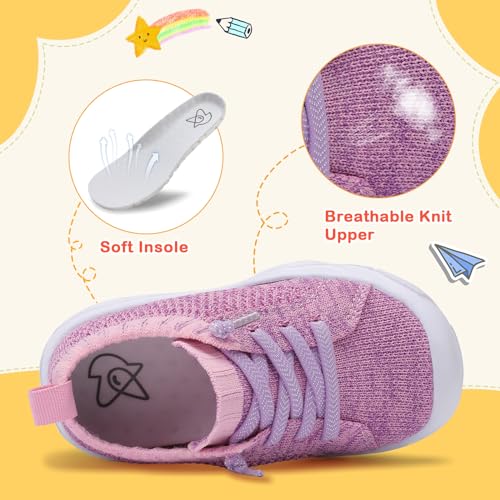 Image of LeIsfIt Toddler Shoes Boys Girls Wide Toe Box Breathable Slip-On Sneakers Kids Lightweight Barefoot Feel Shoes for Everyday Play