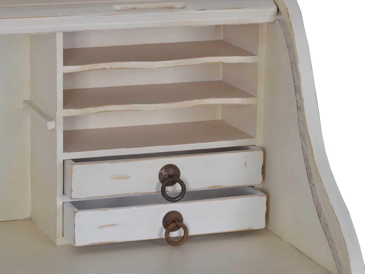 Sekretär Old White 124x125x58 cm Mexico Möbel Landhausstil Massivholz Pinie Weiß