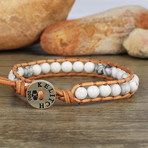 Image of KELITCH Turquoise Beaded Wrap Bracelets Bangle Handmade Charm Chain Strand Bracelet For Women