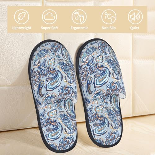 Paisley Floral Branches Print House Slippers For Women And Men,Soft Slippers With Memory Foam,Non-Slip Indoor Home Shoes2