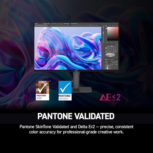 Image of MSI PRO MAX 271QPX14G 27 inch 2560x1440 QD OLED Monitor,144Hz,DisplayHDR,AMD FreeSync /G-SYNC Compatible,HDMI,Display Port,△E< 2,Mac Optimization Software,PANTONE Validated,Height Adjustable,Speaker, Black