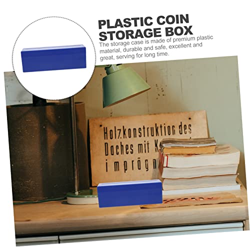 Caja para almacenamiento de monedas plástico azul miniatura 3