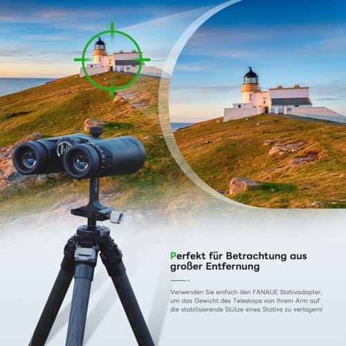 FANAUE Fernglas Stativadapter mit 1/4-20 Gewinde, Kompatibilität mit Porro-Ferngläser und Arca Kugelköpfe, Universeller Stativadapter für Vogelbeobachtung, Jagd, Astronomie, Tierbeobachtung und mehr!