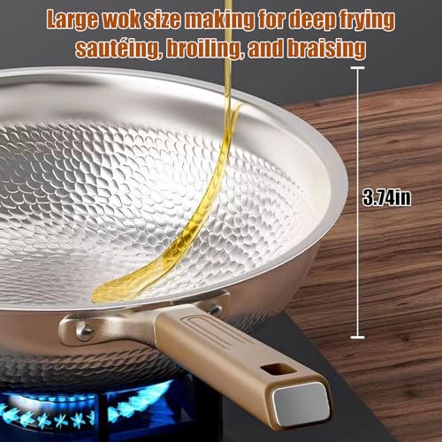 Wok de Titanio 32 cm con Tapa, Sin Revestimiento miniatura 6