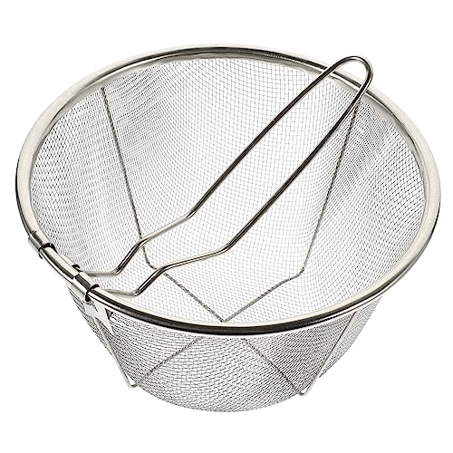 JECOMPRIS 1 Pieza Cesta de Freír Inoxidable de Escurridor Multifuncional para Cocinar Patatas Fritas Snacks para Freidoras y Cocina