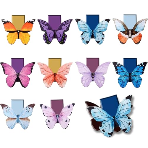 WROYGVY Magnetische Schmetterling Lesezeichen, 10 Stück, für Kinder, Schüler, Buchliebhaber, mitbringsel