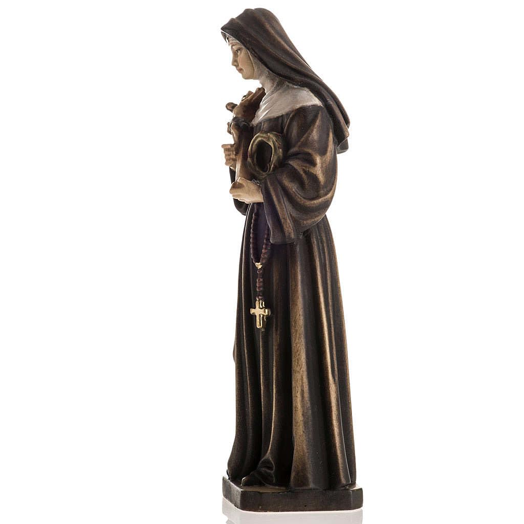 Holyart Imágenes de Madera Pintada: Estatua Madera Santa Rita de Cássia Pintada Val Gardena, 13 cm (5.12 Inc.)