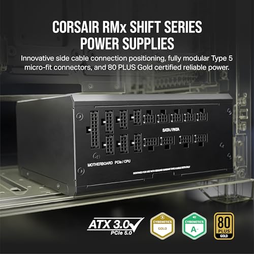 RM1200x alimentatore per computer 1200 W 24-pin ATX ATX Nero (CORSAIR 1200W GOLD RM1200X SHIFT) - Alimentatore - Immagine 1