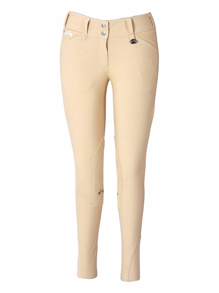 Equine CoutureLadies Blakely Knee Patch Breeches w/Contrast Saddle Stitch