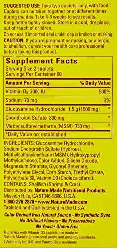 Nature Made TripleFlex Triple Strength Caplets with Vitamin D3, 120 Count for Joint Support - image 3