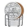 Onebttl Ohio Gifts Coaster Souvenir Travel Homesick Gifts Home Decor for Women Moving Housewarming Set of 6 Ceramic Absorbent with Cork Base