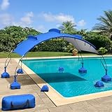 Uthfy Pool Shade Canopy, Large Sunshade Swimming Canopy with UV Block & Waterproof, Steel Frame, Pop up Beach Canopy with Sandbags, Pool Accessory, Carry Bag, for Inground Pools, Patio, Lawn