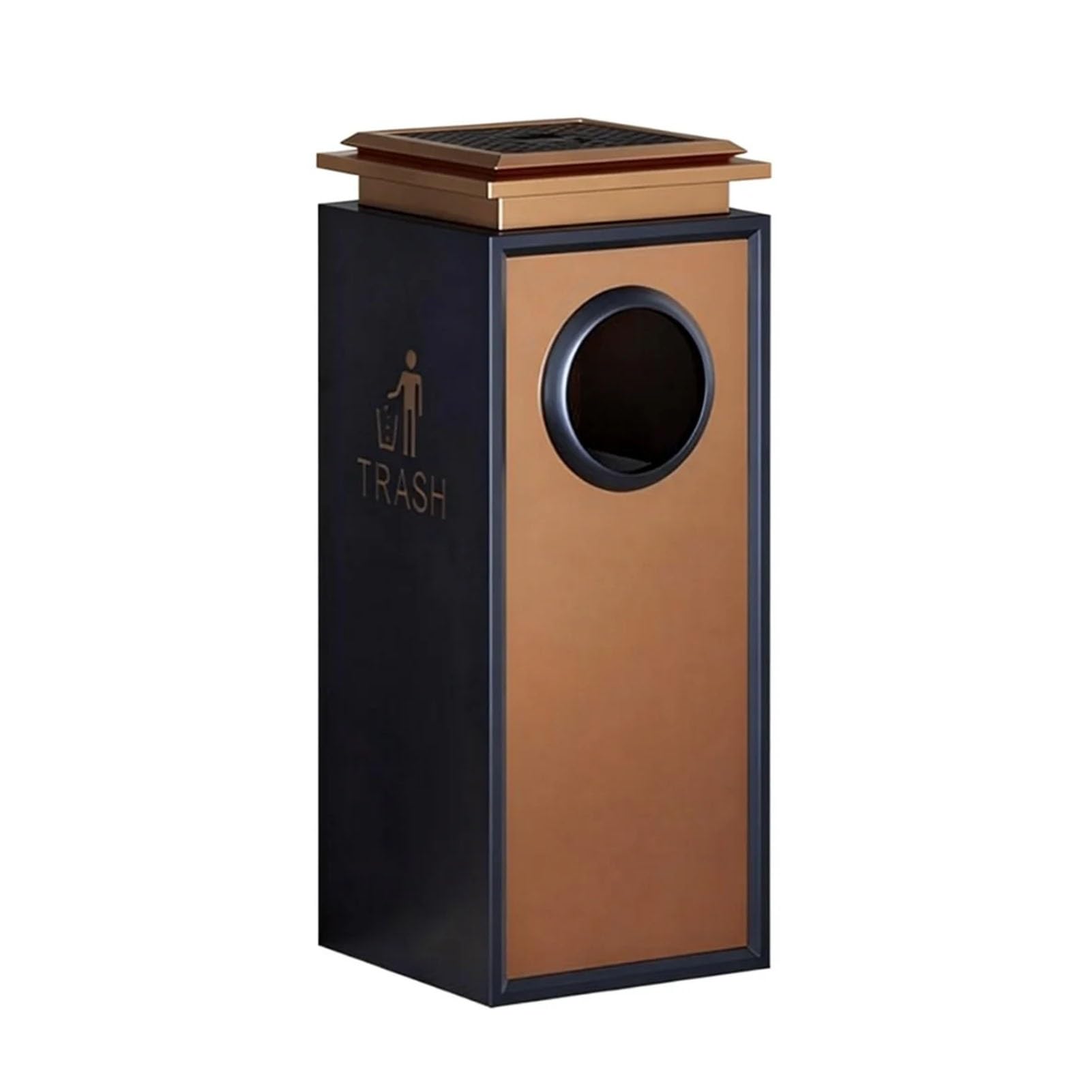 IUokLU Outdoor Ashcan with Cigarette Extinguishing Mesh,Vertical Cigarette Butt Disposal,Top Ashtray for Hotel Parks（Color 5-33x33x76cm）