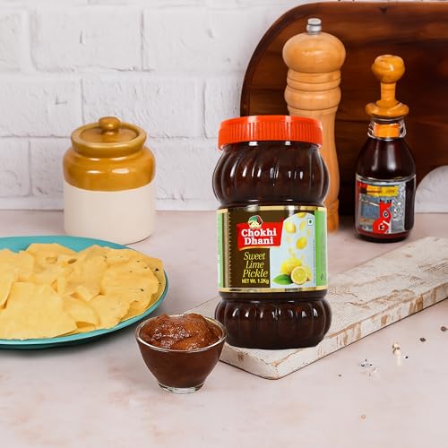 Image of Chokhi Dhani Sweet Lime Pickle Pack of 2 (1.2kg Each) | Khatta Meetha Nimbu Achar | Sweet & Sour Lemon Pickle | Oil Free | No Artificial Flavours | Traditional Indian Pickle