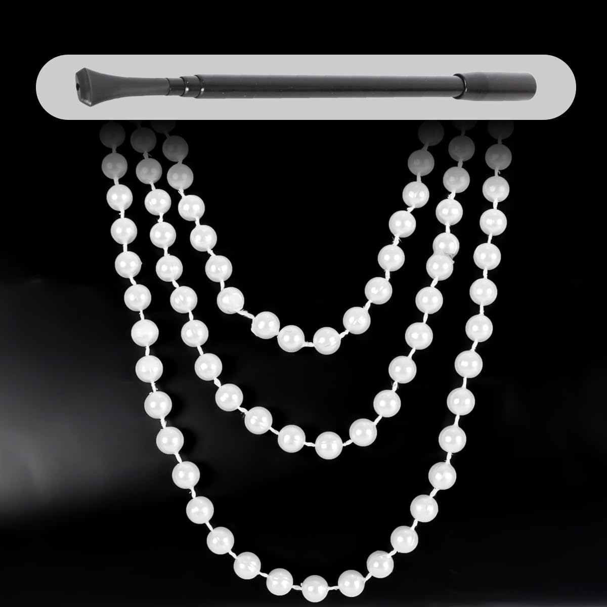 Alide 1 set 1920s Flapper Accessories Set for Women Great Gatsby Costume Kit with Feather Headband, Pearl Necklace, Gloves - Image 3