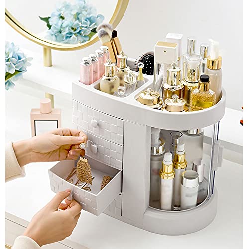 Make up Organizer Große Kapazität Kosmetische Aufbewahrungsbox Desktop Schublade Aufbewahrungsständer Kosmetische Anzeige Ständer Schminktisch Hautpflege Rack Kosmetikorganiser ( Color : White )