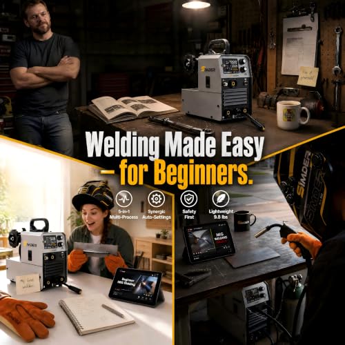 Image of SSimder 5 in 1 Multiprocess Pulse MIG Welder, 140A for Home Garage DIY