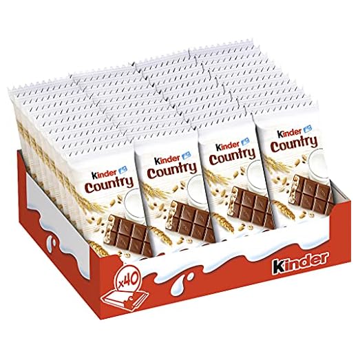 kinder Country - Sondergröße mit 40 Einzelriegeln, Schokoriegel aus Vollmilchschokolade mit gerösteten Cerealien und einer Füllung aus feiner Milchcreme