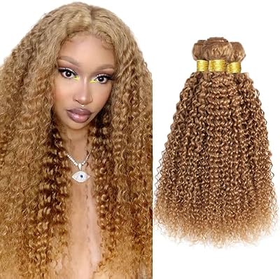 30 30 30 Inch Raivide Color #27 Human Hair Bundles Honey Blonde Kinky Curly Bundle Blonde Bundles Human Hair Honey Blonde Bundle 300G