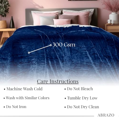 Image of ABRAZO AC Blanket | 300 GSM Lightweight Super Soft Cozy for Bed, Sofa, Couch, Travel & AC Room | Single Bed 160x220 cm | Solid Color | Breathable All-Season Comfort