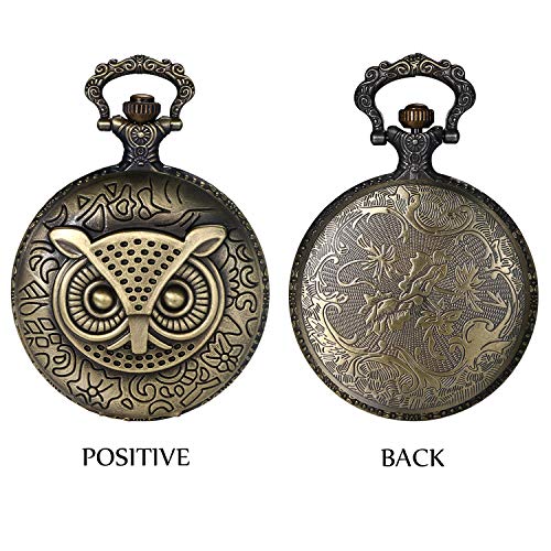 Image of JewelryWe Vintage Pocket Watch Cool Gear Steampunk Retro Pendant Necklace Watches for Men Women Halloween Costumes Daily and Office